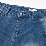 American Distressed Washed Curved Blade Jeans