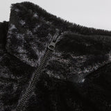 High Street Letter Embroidery Lamb Wool Coat