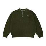 Wool Blend Henley Knit Sweater