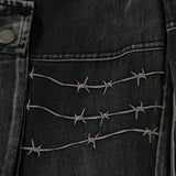 Heavy-duty High Street Embroidered Jeans