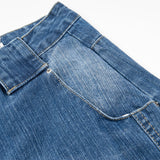 American Distressed Washed Curved Blade Jeans