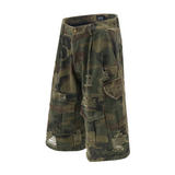 Ripped Camo Jorts