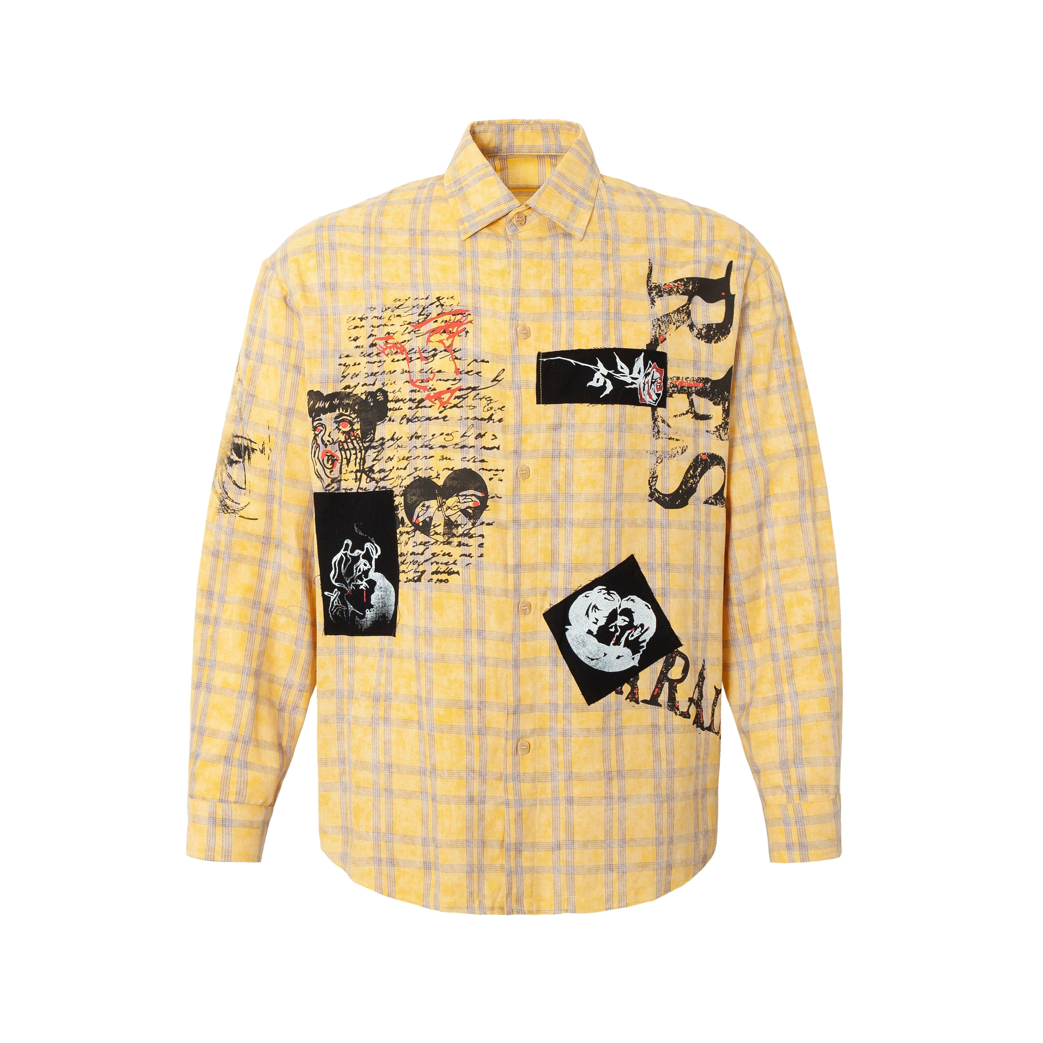 Hand-Painted Plaid Shirt