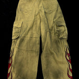 Flame Embroidered Pants