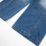 American Distressed Washed Curved Blade Jeans