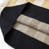 Collared Striped Knit Sweater