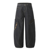 Big Pocket Curved Leg Jeans