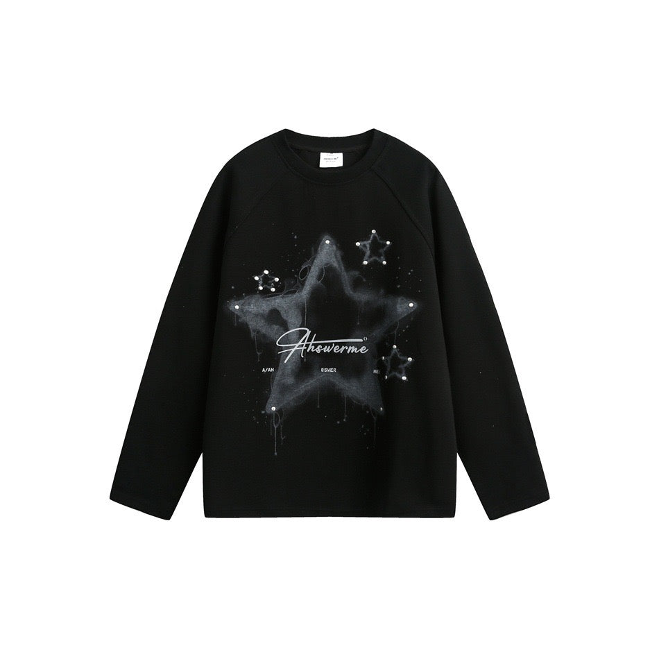 Studded Star Print Sweatshirt