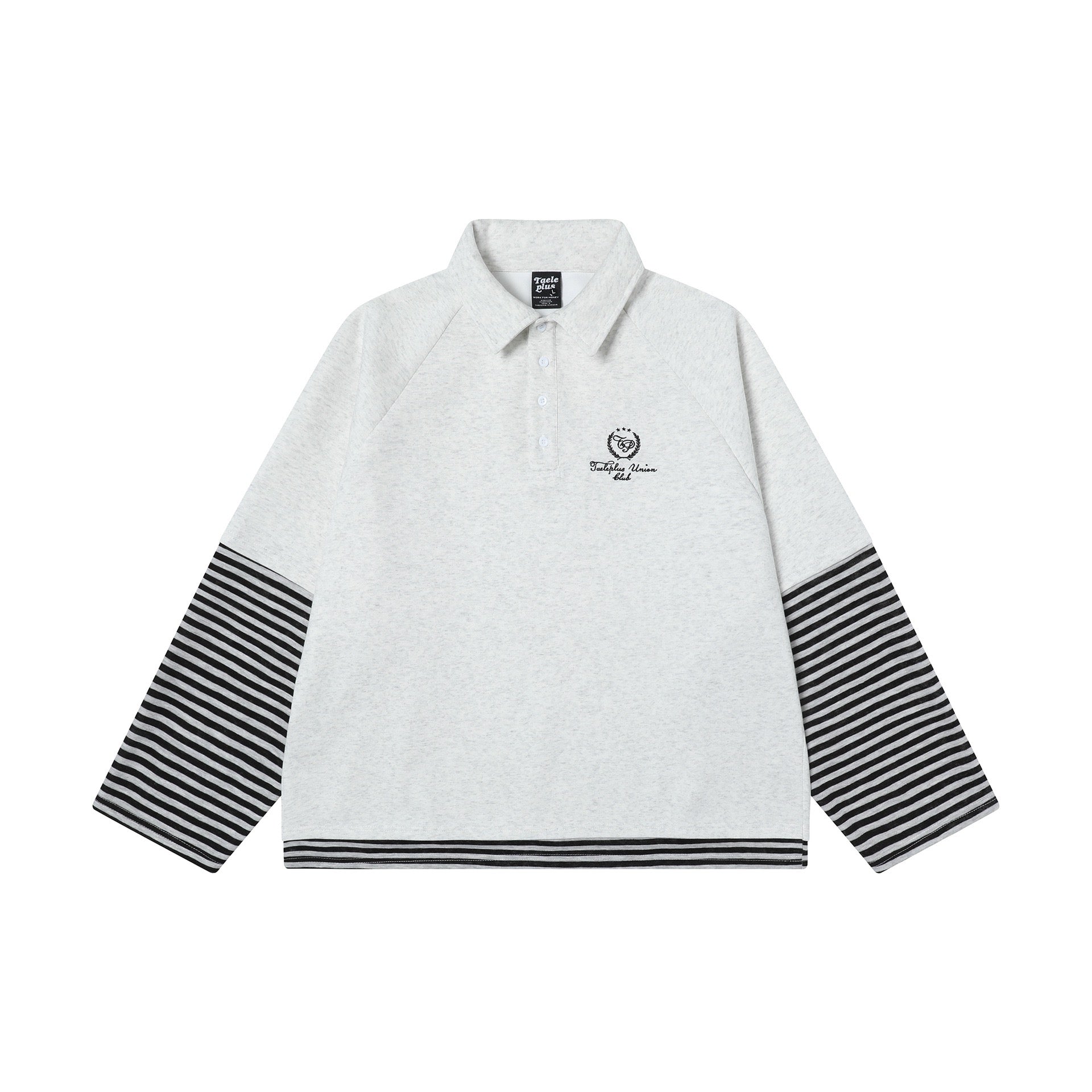 Striped Color Block Faux Layered Sweatshirt