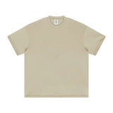 High Street Cotton Drop Shoulder Solid Color Tee