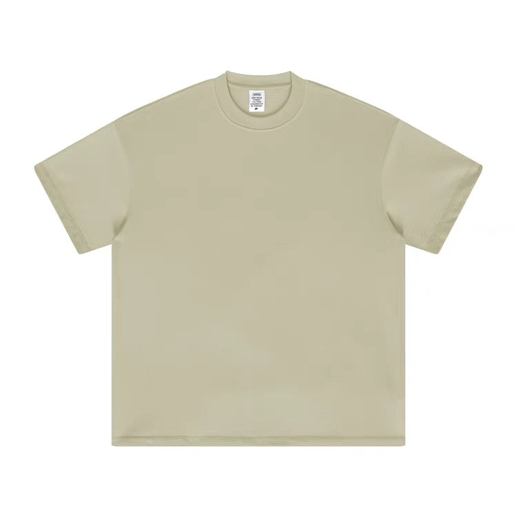 High Street Cotton Drop Shoulder Solid Color Tee