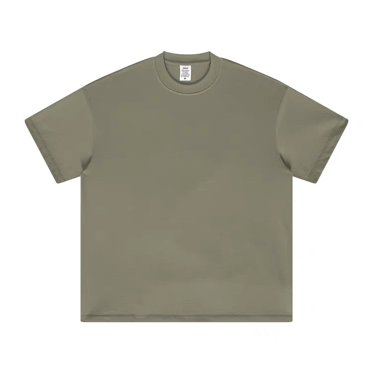 High Street Cotton Drop Shoulder Solid Color Tee