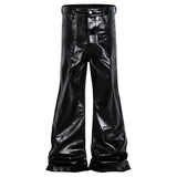 High Street Coated Glossy Flare Jeans