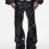 High Street Coated Glossy Flare Jeans