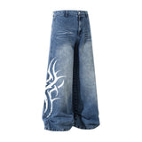 Thorn Print Denim Jeans