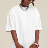 High Street Cotton Drop Shoulder Solid Color Tee