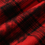 Red and Black Checkered Safety Pin Print Shirt