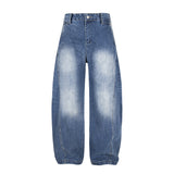 American Distressed Washed Curved Blade Jeans